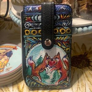 Hand-painted black wallet